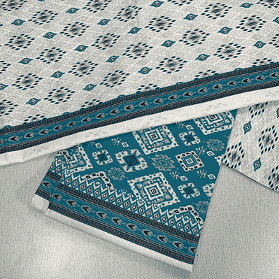 Safina Printed Khaddar 3 Piece (Unstitched) – Shirt, Dupatta & Trouser - Libaas Fabrics