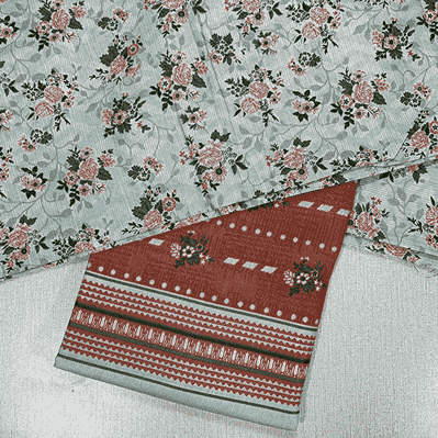 Safina Printed Khaddar 3 Piece (Unstitched) – Shirt, Dupatta & Trouser - Libaas Fabrics