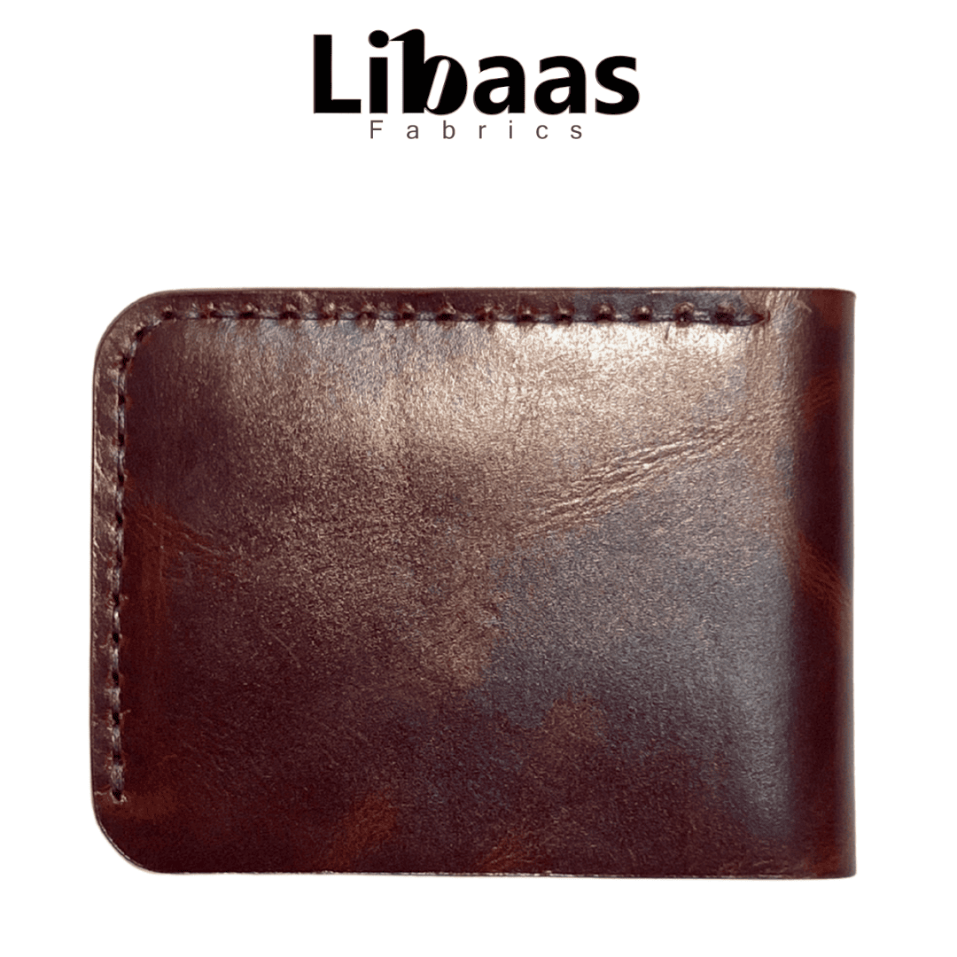 Signature Handmade Leather Wallet – Deep Chestnut Finish - Libaas Fabrics