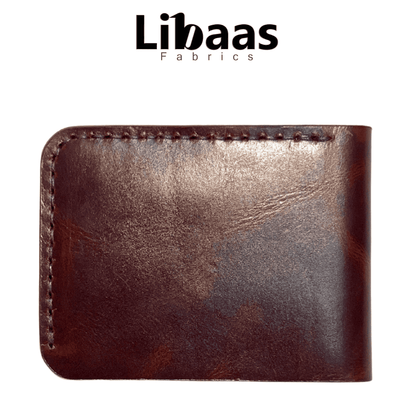 Signature Handmade Leather Wallet – Deep Chestnut Finish - Libaas Fabrics