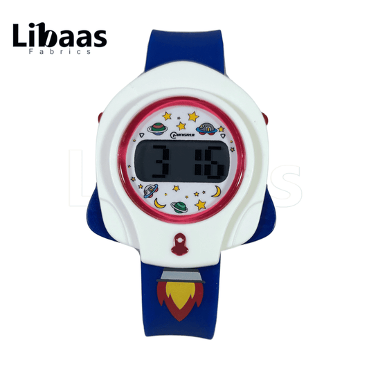 Space - Themed Blue & White Kids Watch - Libaas Fabrics