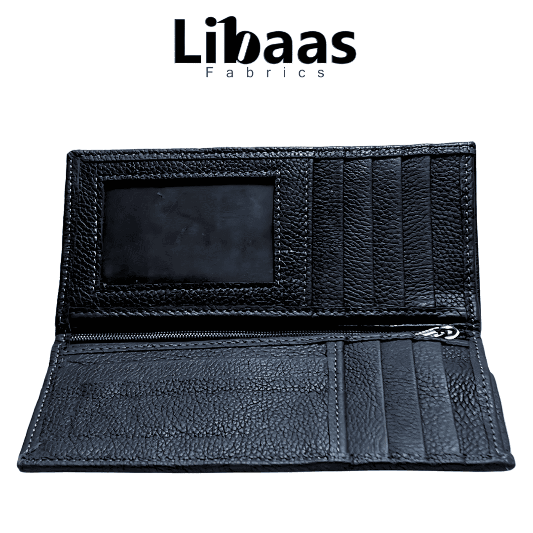 Travel Wallet – Black Genuine Leather Organizer - Libaas Fabrics