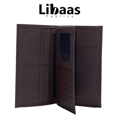 Travel Wallet – Brown Faux Leather Organizer - Libaas Fabrics