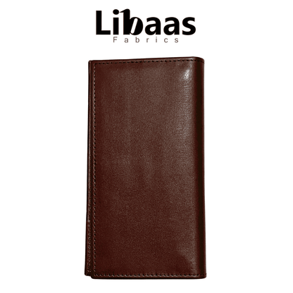 Travel Wallet – Brown Faux Leather Organizer - Libaas Fabrics