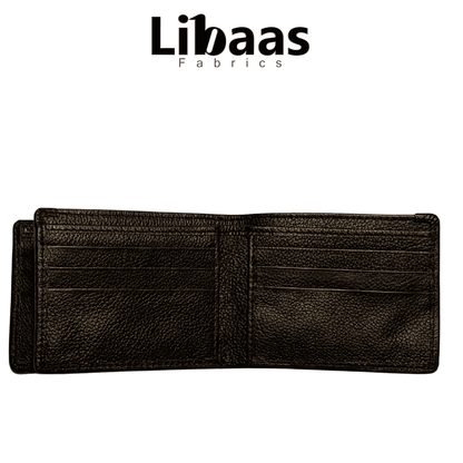 UK5 Wallet – Dark Brown | Slim Bi - Fold with Card & ID Slot - Libaas Fabrics