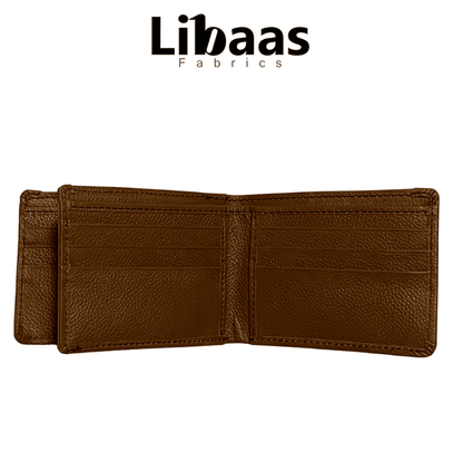 UK5 Wallet – Light Brown | Classic Bi - Fold Design with ID Window - Libaas Fabrics