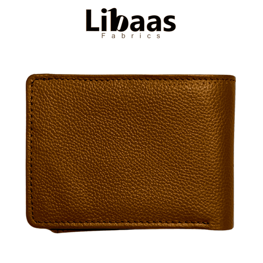 UK5 Wallet – Light Brown | Classic Bi - Fold Design with ID Window - Libaas Fabrics