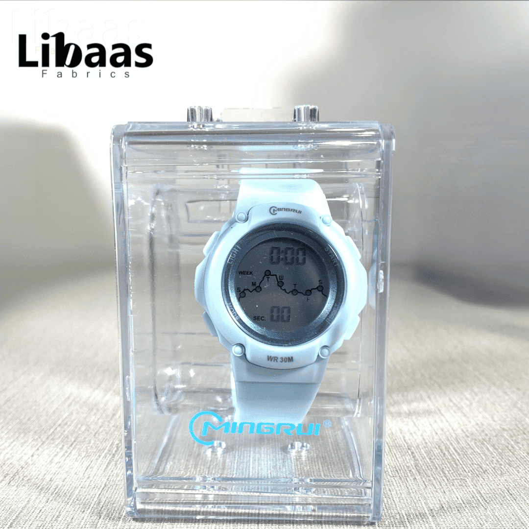 White Graph Dial Digital Watch - Libaas Fabrics