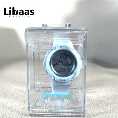 White Graph Dial Digital Watch - Libaas Fabrics