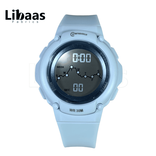 White Graph Dial Digital Watch - Libaas Fabrics