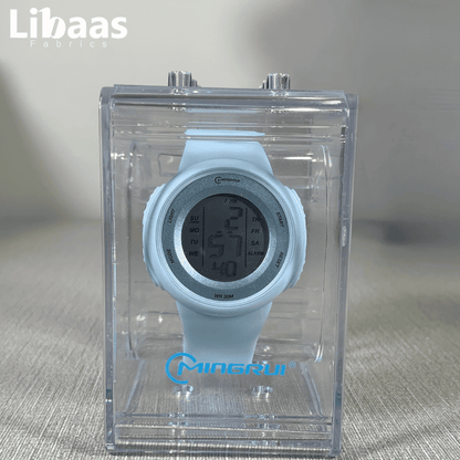 White & Silver Digital Watch - Libaas Fabrics